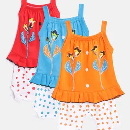 MANZON Infant Girls Pack of 3 Pure Cotton Clothing Set-27