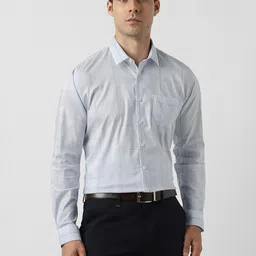 Van Heusen Men Buffalo Checked Spread Collar Formal Shirt-picture-41