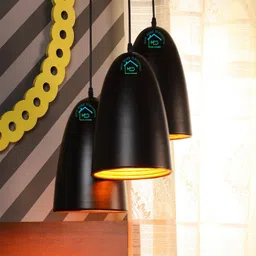MFD HOME FURNISHING Black & Gold-Toned Solid Traditional Cluster Lights-8
