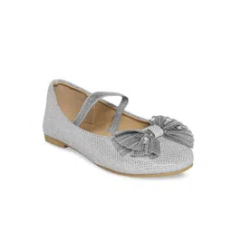 Pantaloons Junior Girls Silver-Toned Bows Ballerinas Flats-picture-0