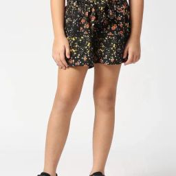 Pepe Jeans Kids Black Floral Print Shorts-image-64