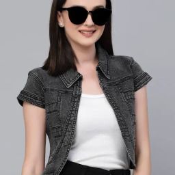 Style Quotient Black Denim Shrug-15