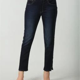 Mustard Blue Denim Slim Fit Mid Rise Jeans-image-34