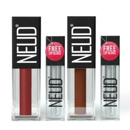Neud Matte Liquid Lipstick Combo Oh My Coco & Perfect Pout with Two Lip Gloss Free-image-72