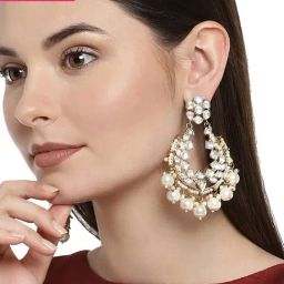 Zaveri Pearls White & Clear Alloy Dangler Earrings-41