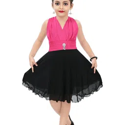 CHANDRIKA Girls Pink Viscose Rayon Dresses-picture-10