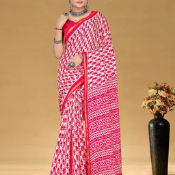 LeeliPeeri Designer Floral Printed Bagru Saree-image-98