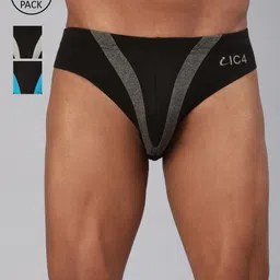 IC4 Pack of 3 Men Black and Blue Striped Fashion Brief-picture-56