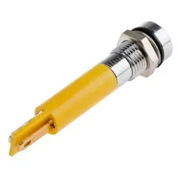 RS PRO Yellow Panel Mount Indicator 12 V, Mounting Hole Size 8 mm, Termination Type Solder Tab, IP Rating IP67, Model No 208194 image 3