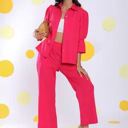 KAORI BY SHREYA AGARWAL Harmony Linen Relaxed-Fit Shirt & Trouser Co-Ords-image-75