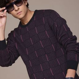 The Roadster Lifestyle Co. Long Sleeves Checked Sweater-image-49