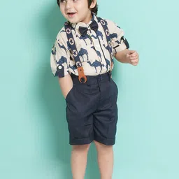 Aj DEZInES Boys Printed Shirt with Shorts & Suspenders Clothing Set-image-19