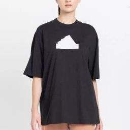 adidas Black Cotton Printed Boyfriend T-Shirt-image-73