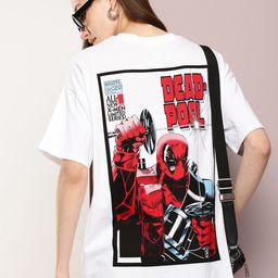 Kook N Keech Marvel Deadpool Printed Oversized Drop-Shoulder Sleeves Boxy T-shirt-image-88