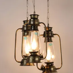MFD HOME FURNISHING Gold & Transparent Traditional Cluster Lanterns-24