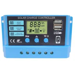 amiciSmart Solar Charge Controller 30A, Intelligent Battery Regulator for Solar Panel LCD Display-24