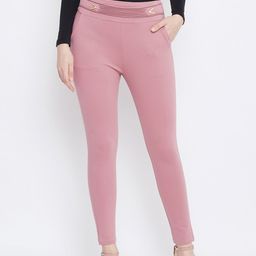 Clora Creation Women Pink Solid Treggings-image-50