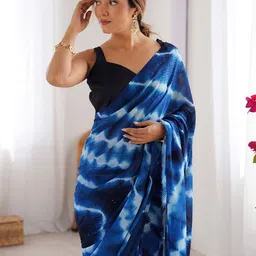 Anouk Tie and Dye Sequinned Pure Georgette Saree-picture-3