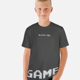 Gini & Jony Kids Grey Graphic Print T-Shirt-image-96
