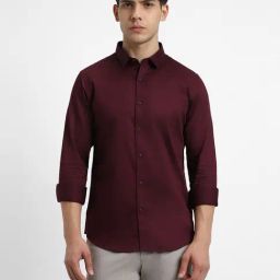 Forever 21 Maroon Cotton Regular Fit Shirt-image-38
