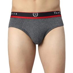 Van Heusen Sport Regular Fit Jaspe Textured No Marks Waistband Solid Briefs - Charcoal Jaspe-picture-6