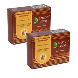 EARTHY SAPO Set Of 2 Cocoa Oats Delight Bathing Soap - 100 g Each image 3