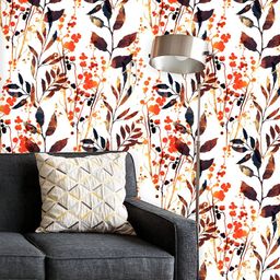 ArtzFolio Printed UV-Resistant Anti-Bacterial Flowers And Leaves Imprints Peel & Stick Wallpaper-image-90