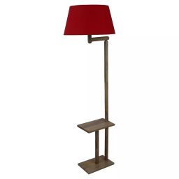 Tucasa SHS-97 Mango Wood Cotton B-22 Floor Lamp 61 Inch (Brown and Red)-image-25