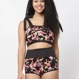 Cukoo Black Floral Print Tankini-image-16