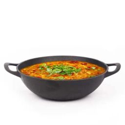 The Indus Valley Black Cast Iron 26.67 cm Deep Frying With Flat Handle (2.5 L)-12