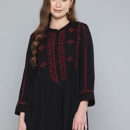 SCOUP Mandarin Collar Embroidered Tunic-image-91