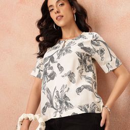 all about you Floral Print Keyhole Neck Top-image-18
