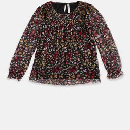 Pantaloons Junior Black Floral Print Pure Cotton Top-image-6
