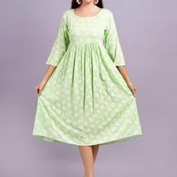 JC4U Women Tropical Printed Fit & Flare Dress-image-80