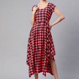 MBE Geometric Print Crepe Fit & Flare Midi Dress-picture-11