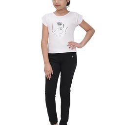 Tiny Girl Pink & bright gray Print Top-image-95