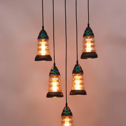 MFD HOME FURNISHING Brown & Bronze-Toned Textured Traditional Cluster Lights-image-54