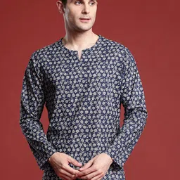 Anouk Men Floral Printed Pure Cotton Kurta-image-36