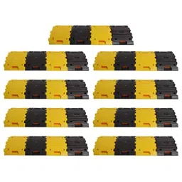 Ladwa Size 9 m x 50 mm Road Hump Speed Breaker for Safety & High Visibilty Plastic Yellow & Black, LSI- PRH50mm - 9mtr-23
