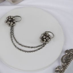 TEEJH Oxidised Silver-Plated Finger Ring-21