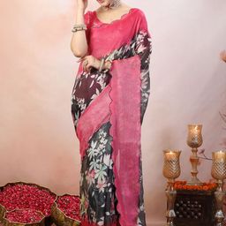 Stylum Women Floral Embroidered Supernet Saree-26