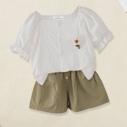 FOREVER FRIDAY Boys Square Neck Pure Cotton Top with Shorts-image-27