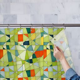 ArtzFolio Green & Red Printed Waterproof Shower Curtain-image-87