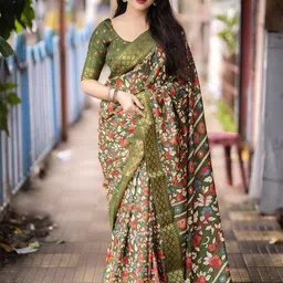 DIVASTRI Ethnic Motifs Silk Blend Saree-picture-54