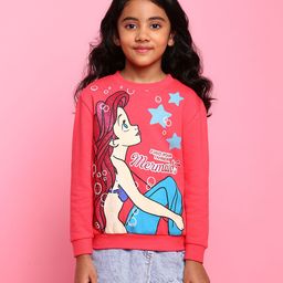 Bonkids Disney Princess Featuring Full Sleeves Little Mermaid Ariel Printed Sweatshirt - Peach-image-97