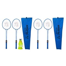 Airic Classic Double Shaft Xtreme Set Of 4 with 3 Plastic Shuttles Badminton Kit (Blue)-4