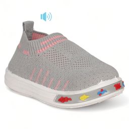 Lil Lollipop Mesh Designed Musical Shoes - Grey-image-67
