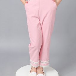 One Friday Lace Embellished Trousers - Pink-image-25