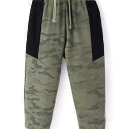 Babyhug Cotton Terry Knit Full Length Camouflage Printed Track Pant - Green-image-81