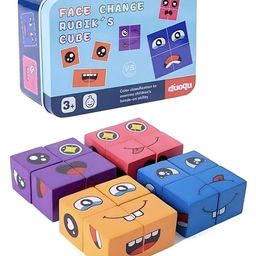 ARCADE TOYS Wooden Face Change Rubic's Cube Blocks Puzzle for Kids - Colour may vary-4